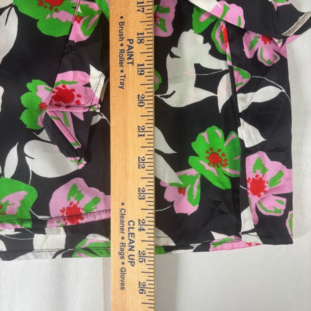 Who What Wear Floral Wrap Tie Blouse Top Black Pink Green | XXL - Picture 13 of 13